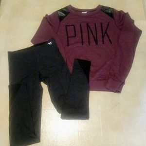 Victoria's Secret Pink sweatshirt and leggings